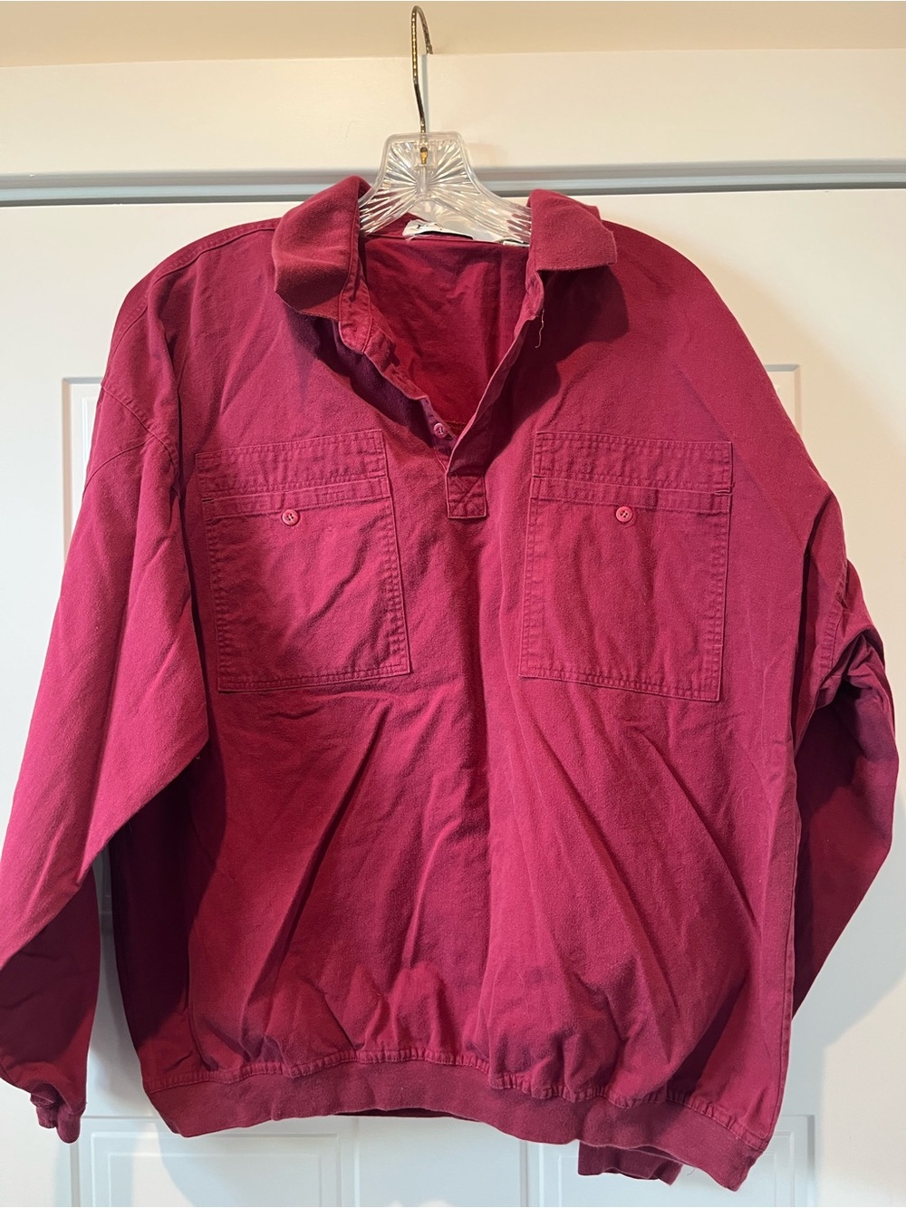 Women's Utility Pullover Jacket in Deep Berry